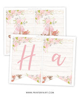 Tribal Woodland Birthday Banner