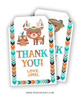 Tribal Woodland Favor Tags