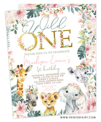 Tropical Jungle First Birthday Invitation