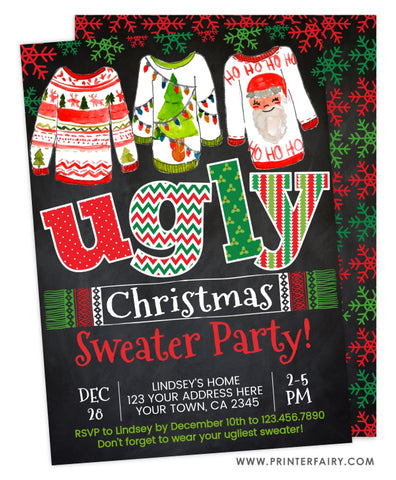 Ugly Sweater Christmas Invitation