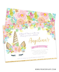 Unicorn Birthday Party Invitation