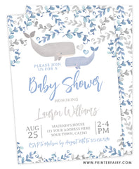 Whale Baby Shower Invitation