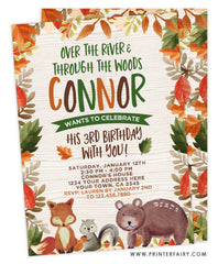 Woodland Leaves Invitation