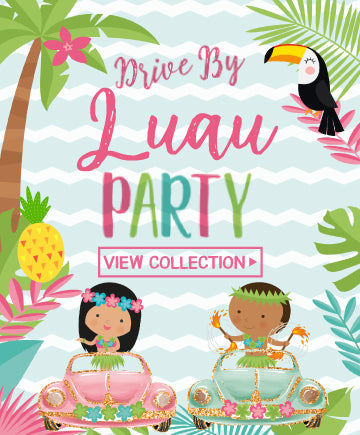 Drive-By Luau Party<br>pink & blue