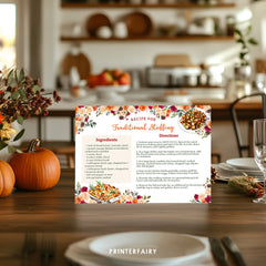 Thanksgiving Stuffing Recipe Card