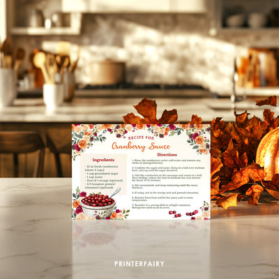 Thanksgiving Cranberry Sauce Recipe Card