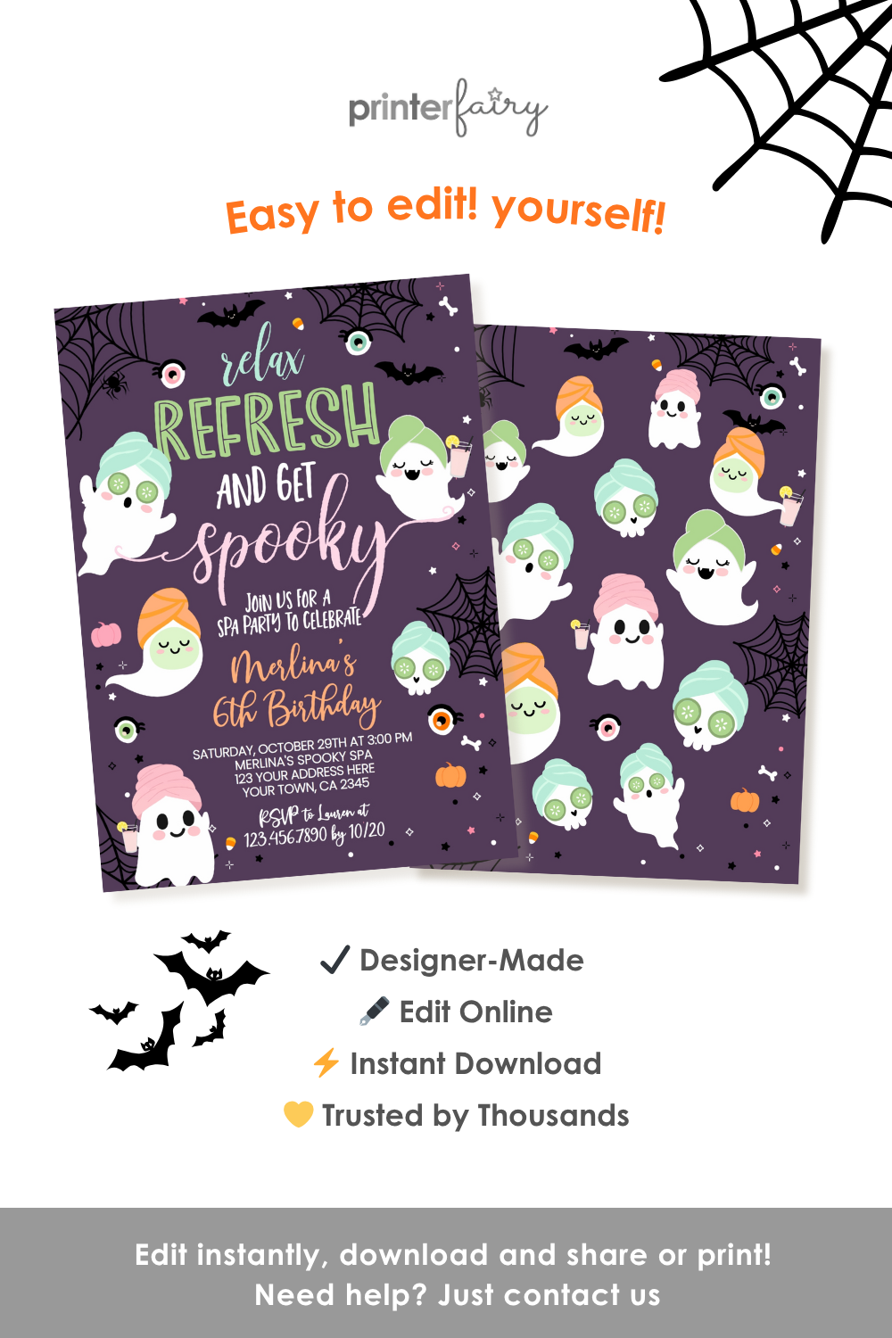 Halloween Spa Party Invitation
