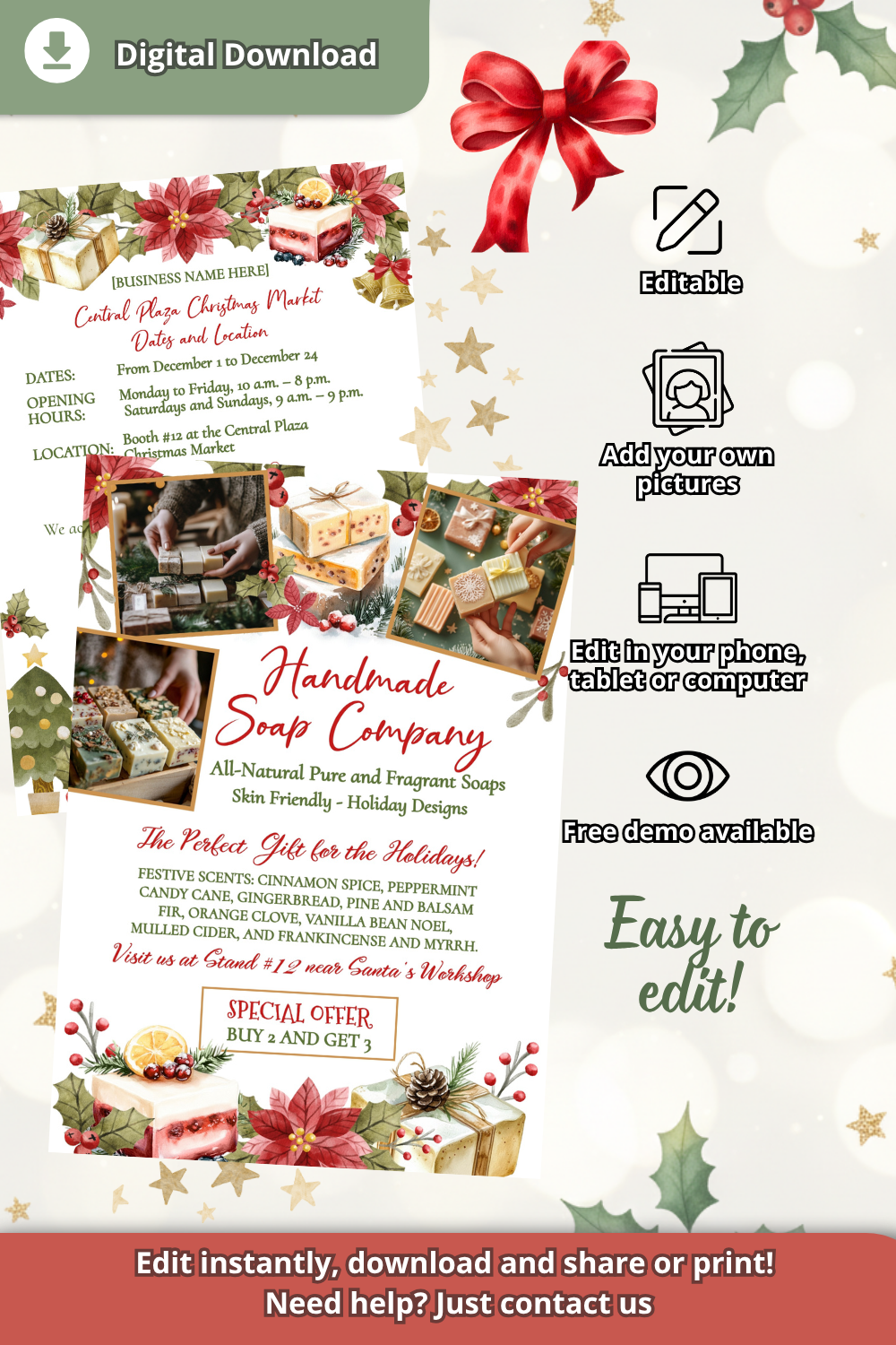 Christmas Market Flyer Template for Soap Crafters