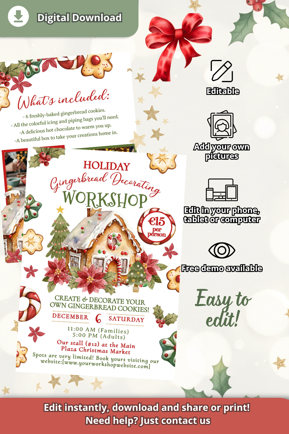 Christmas Workshop Flyer Template