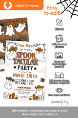 Cowboy Ghost Halloween Party Invitation