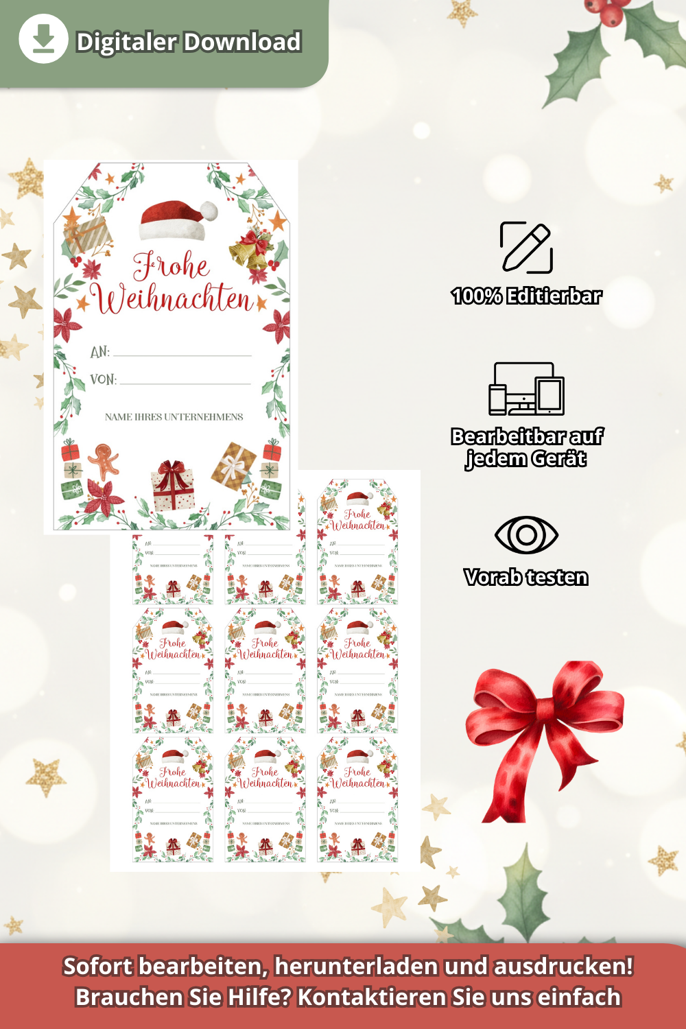 Geschenkanhänger Vorlage
