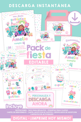Pack imprimible de cumpleaños Gatástico – Editable y descarga instantánea