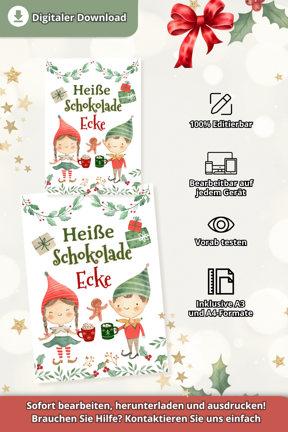 Heiße Schokolade Schild Vorlage