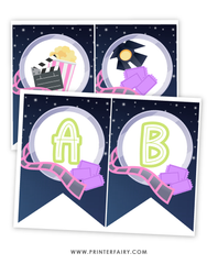 Movie Night Happy Birthday Banner