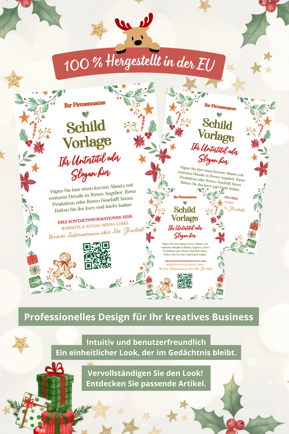 Weihnachts Schild Vorlage