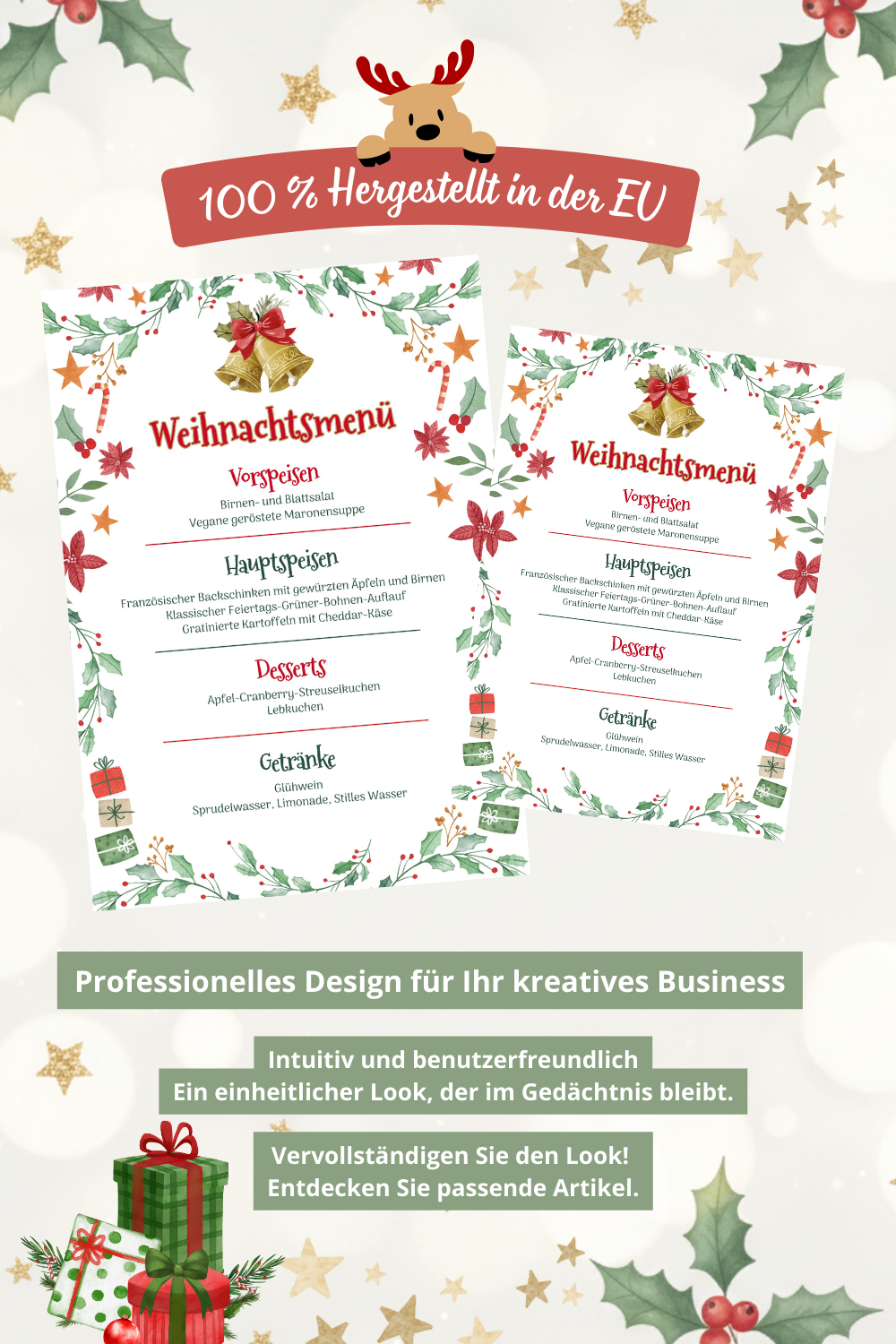 Weihnachtsmenü Flyer Vorlage