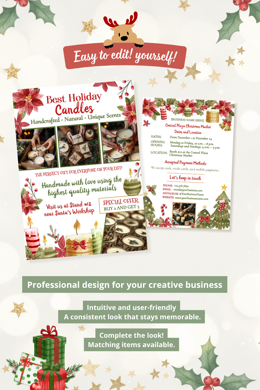 Christmas Market Candle Stall Flyer Template