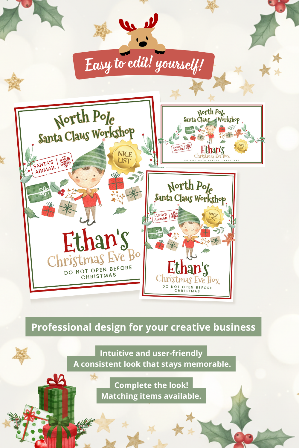 Editable Christmas Eve Gift Tags