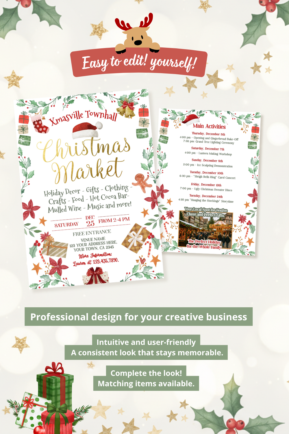 Christmas Market Editable Flyer Template