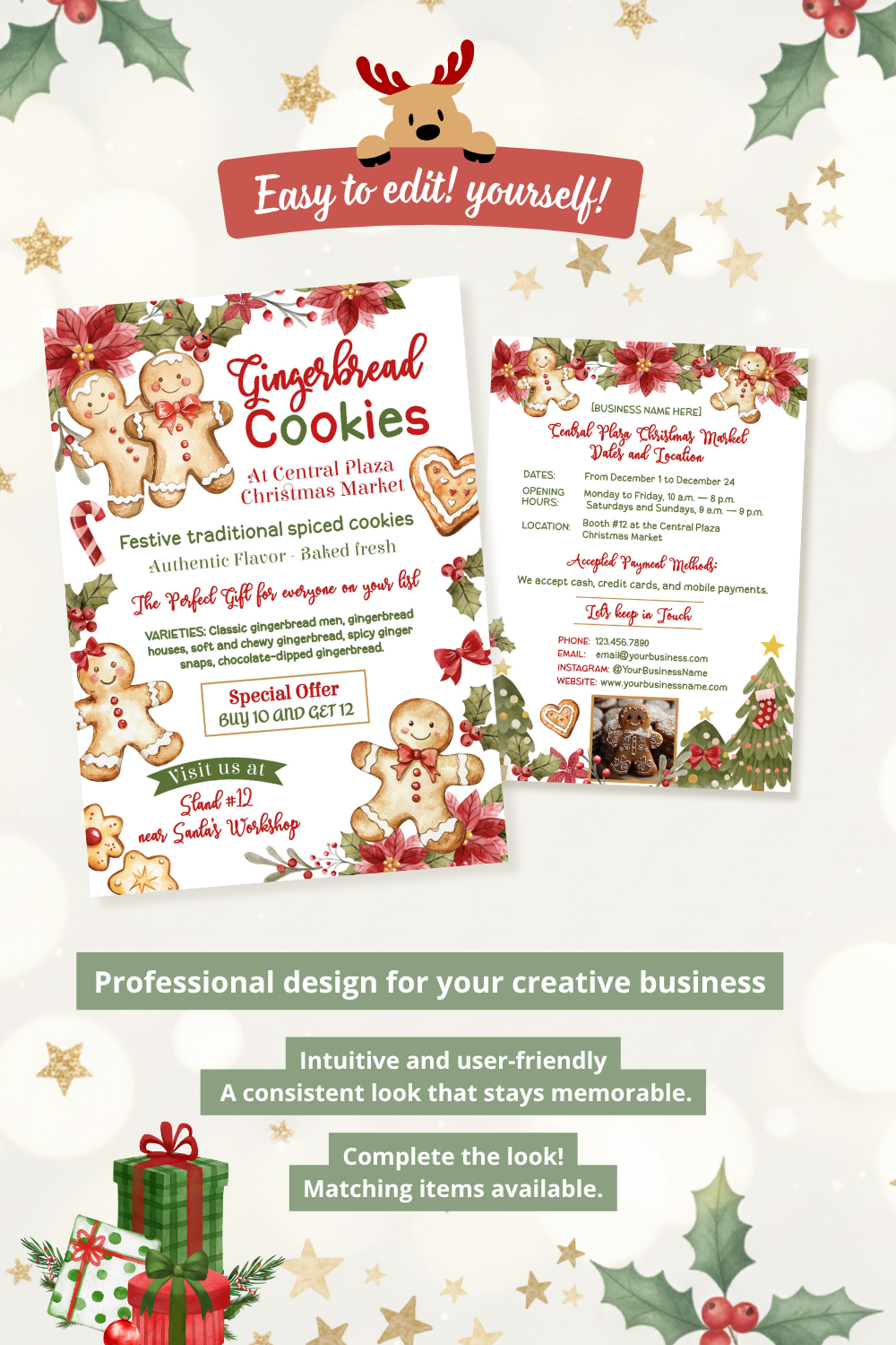 Christmas Market Flyer Template for Bakery