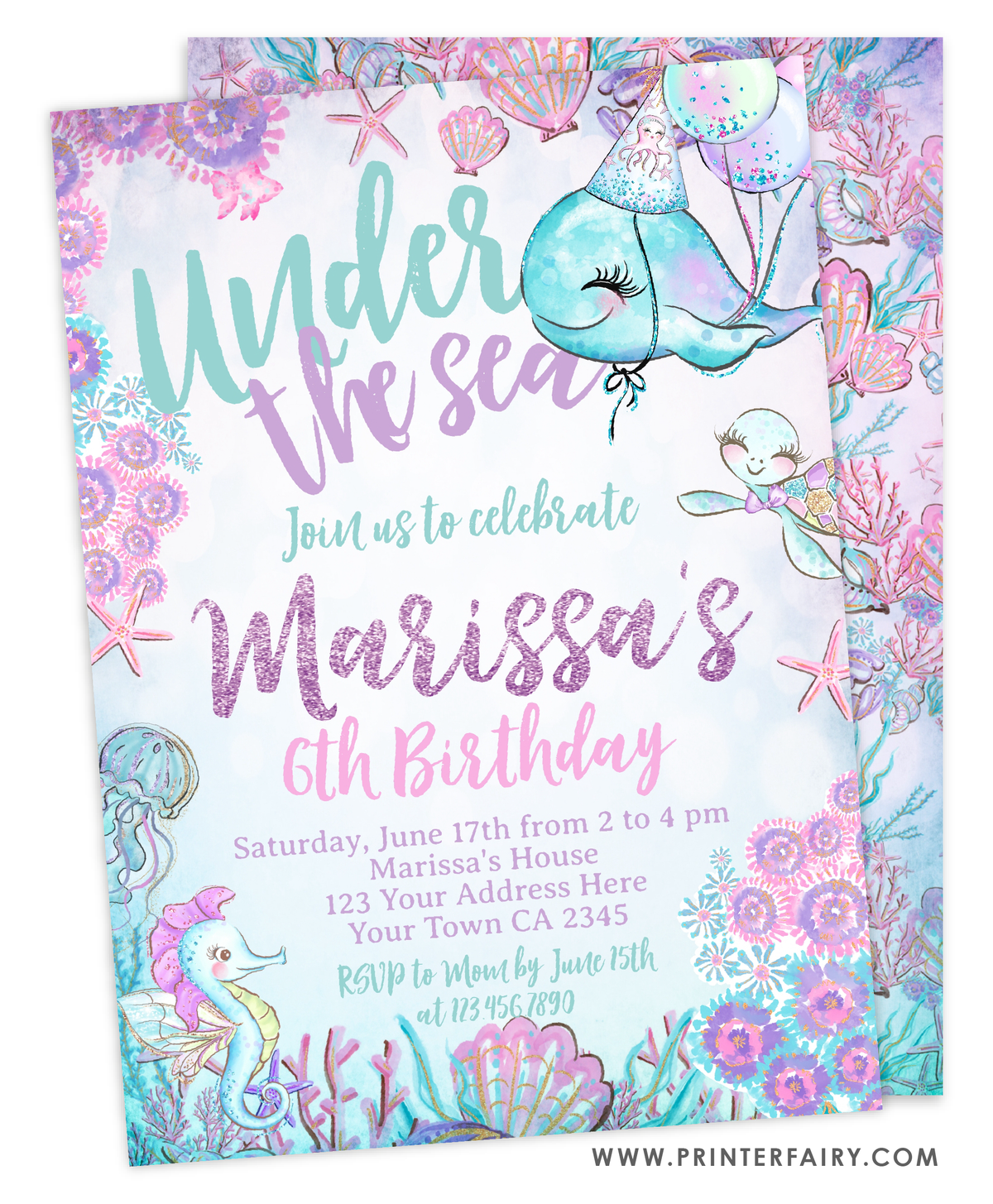 Under The Sea Birthday Invitation