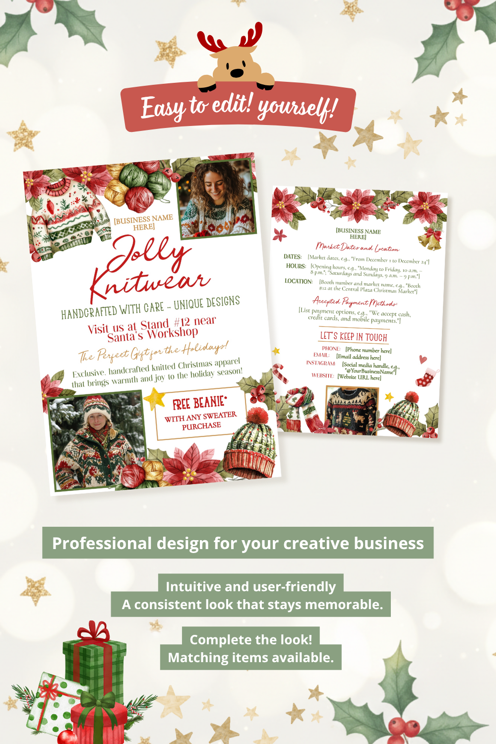 Christmas Market Flyer Template for Knitwear