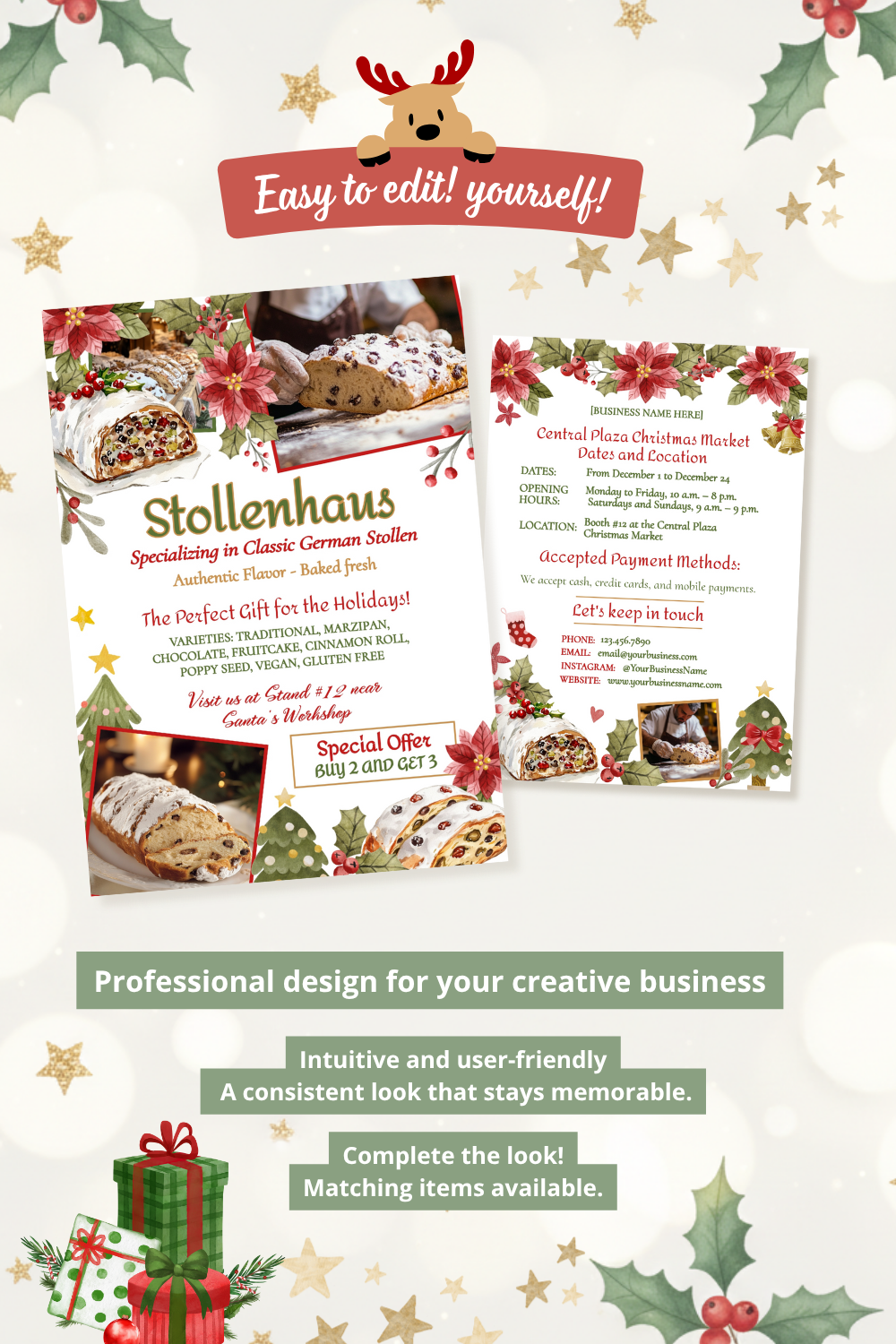 Christmas Market Flyer Template for Bakers