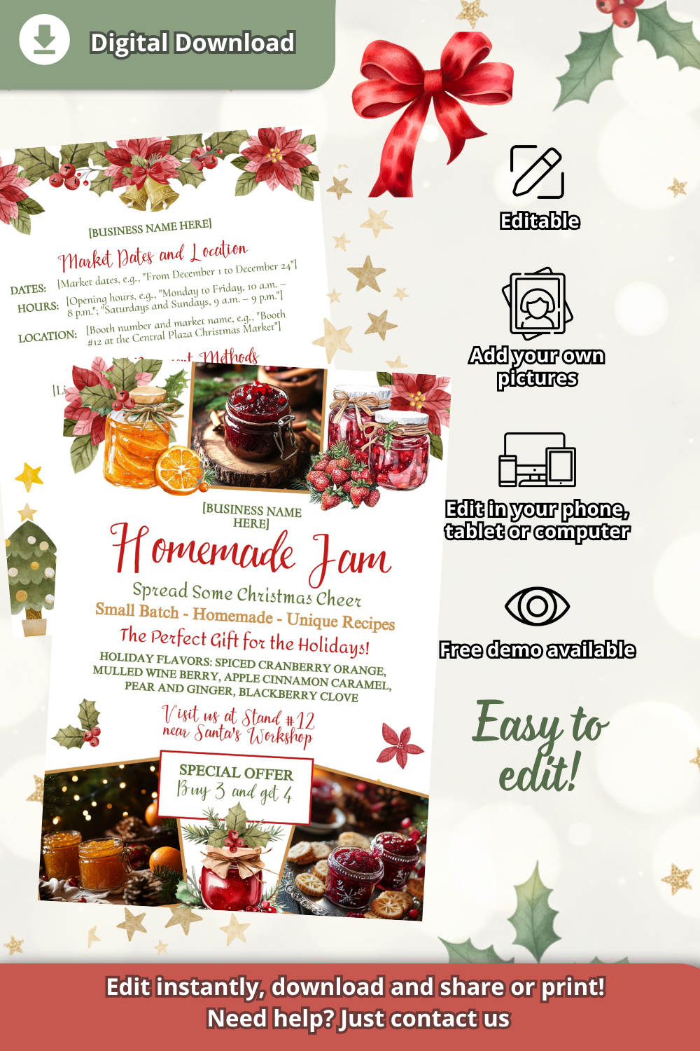 Christmas Market Flyer Template for Jam