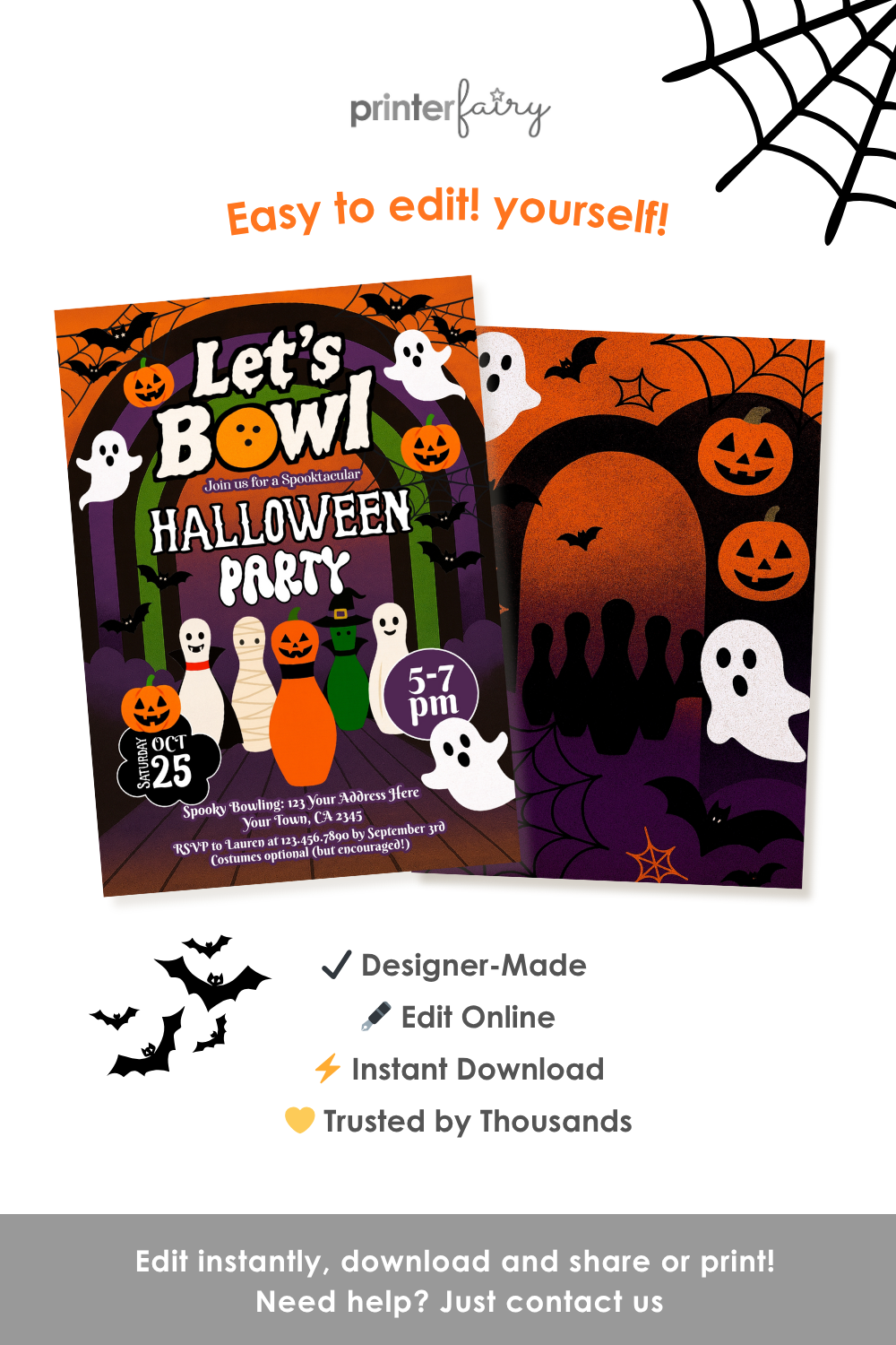 Halloween Bowling Party Invitation