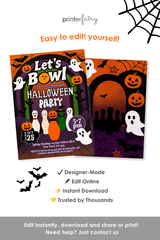 Halloween Bowling Party Invitation