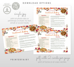 Thanksgiving Roasted Turkey Recipe Card