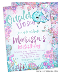 Under The Sea First Birthday Invitation