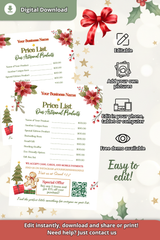 Christmas Market Price List Template