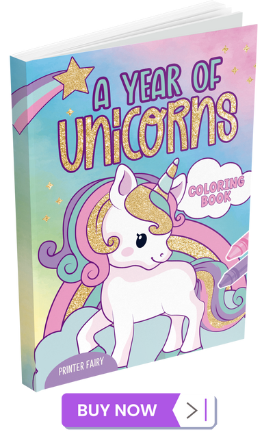 A Year of Unicorns: Coloring Book