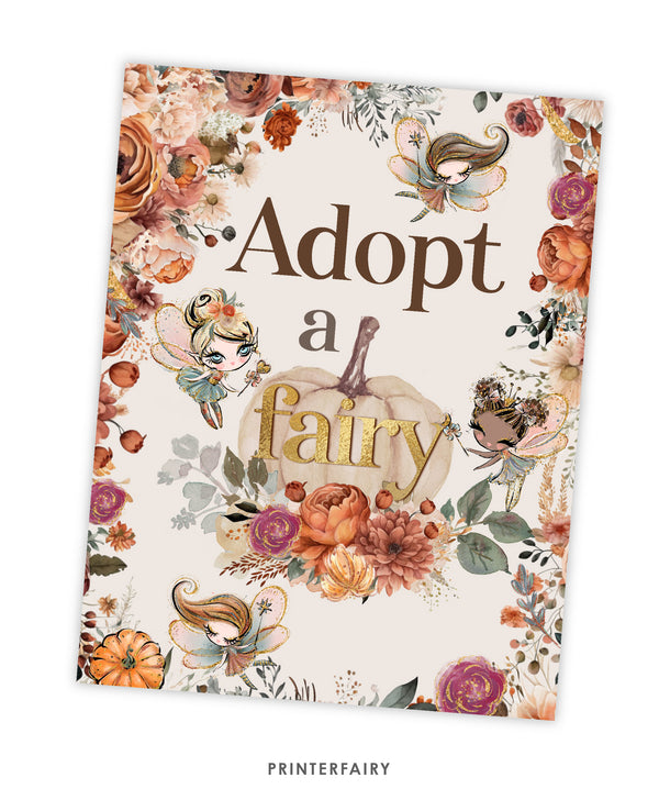 Adopt a Fairy Sign and Certificate