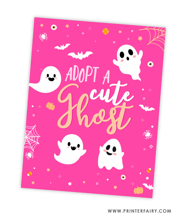Pink Halloween Ghost Adoption Set