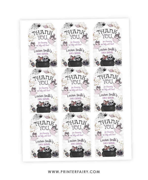 Halloween Baby Shower Favor Tags