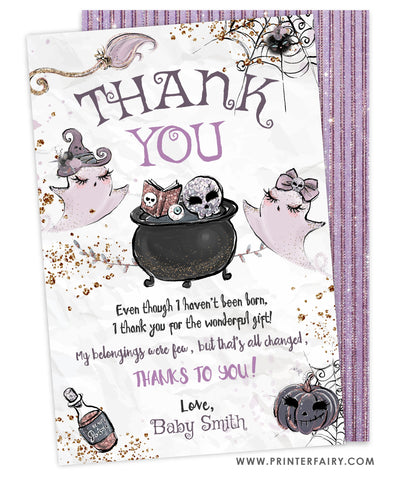 Halloween Baby Shower Thank You Card