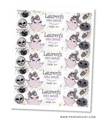 Halloween Baby Shower Water Bottle Label