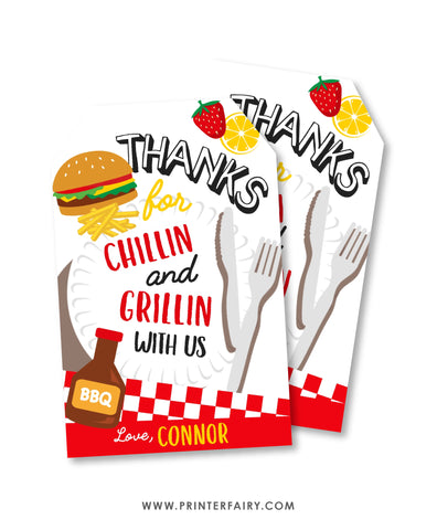 BBQ Birthday Party Favor Tags