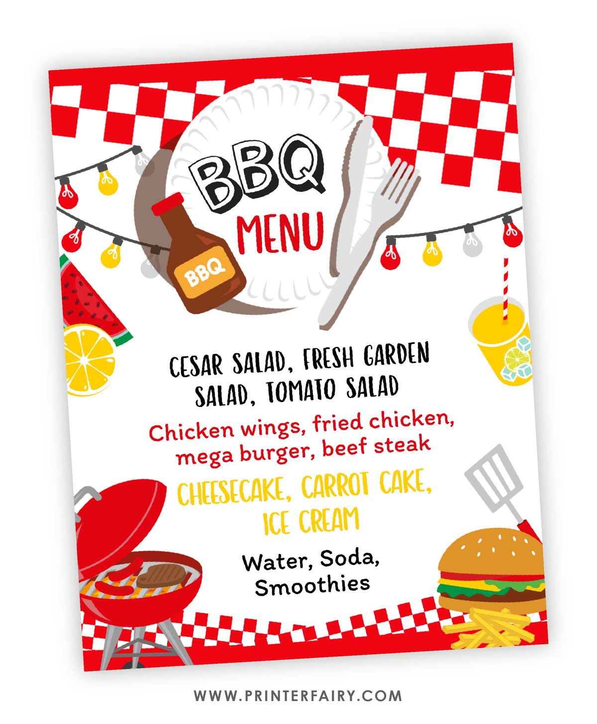 BBQ Party Menu Sign