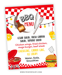 BBQ Party Menu Sign