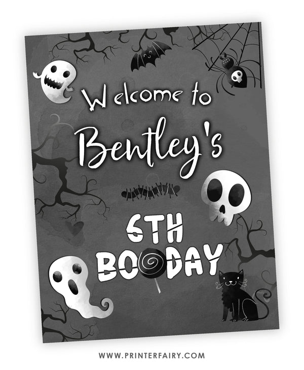 Halloween Birthday Party Welcome Sign
