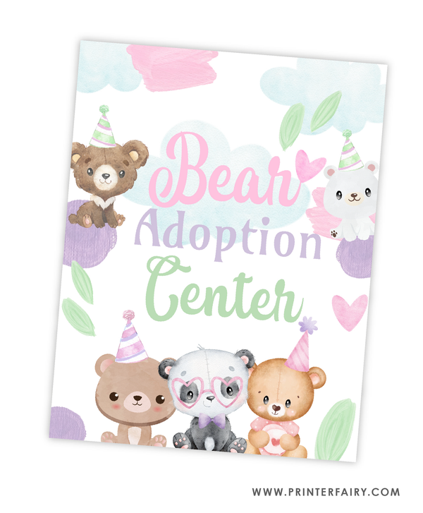 Bear Adoption Sign and Certificate