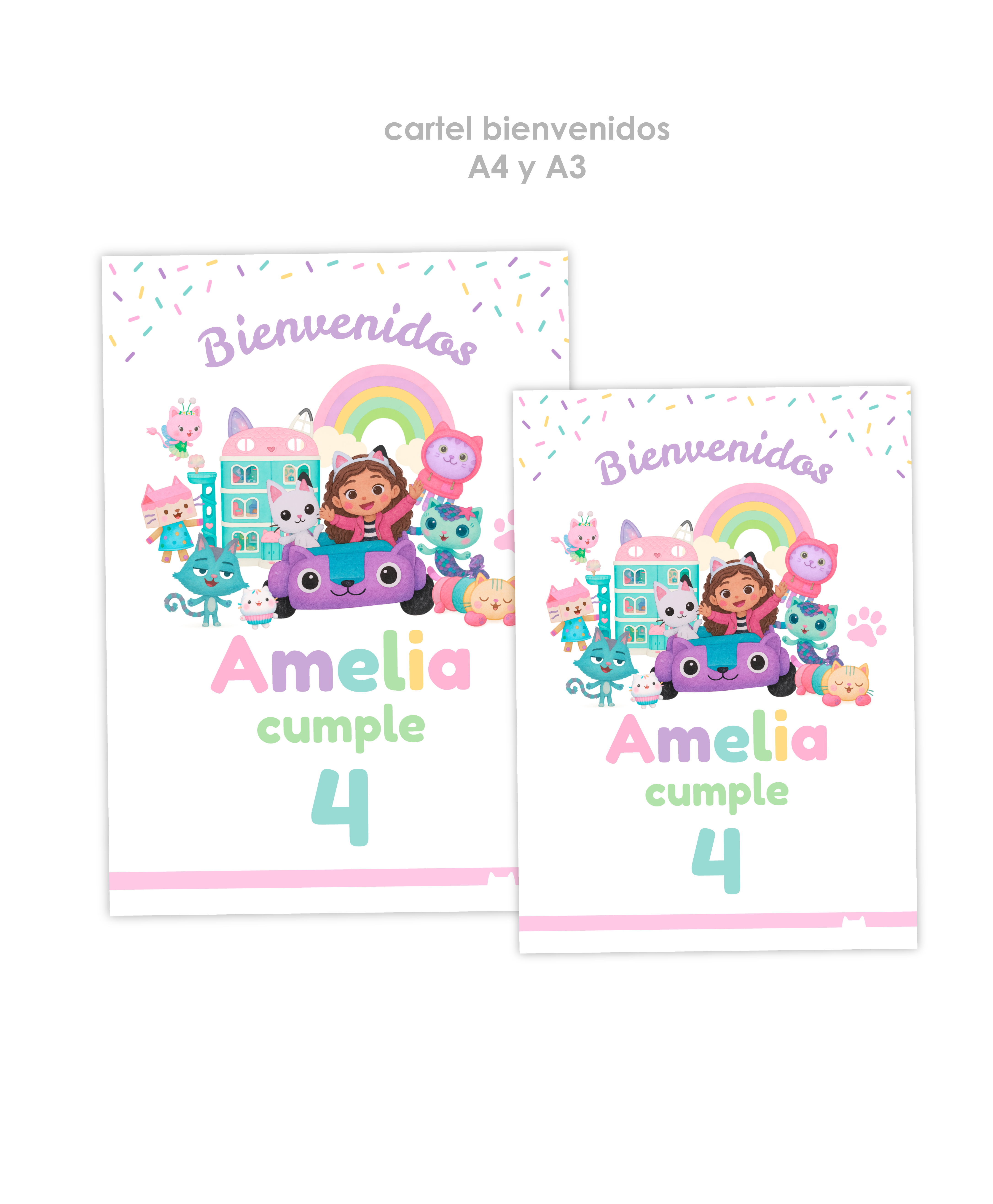 Pack imprimible de cumpleaños Gatástico – Editable y descarga instantánea