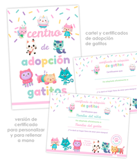 Pack imprimible de cumpleaños Gatástico – Editable y descarga instantánea