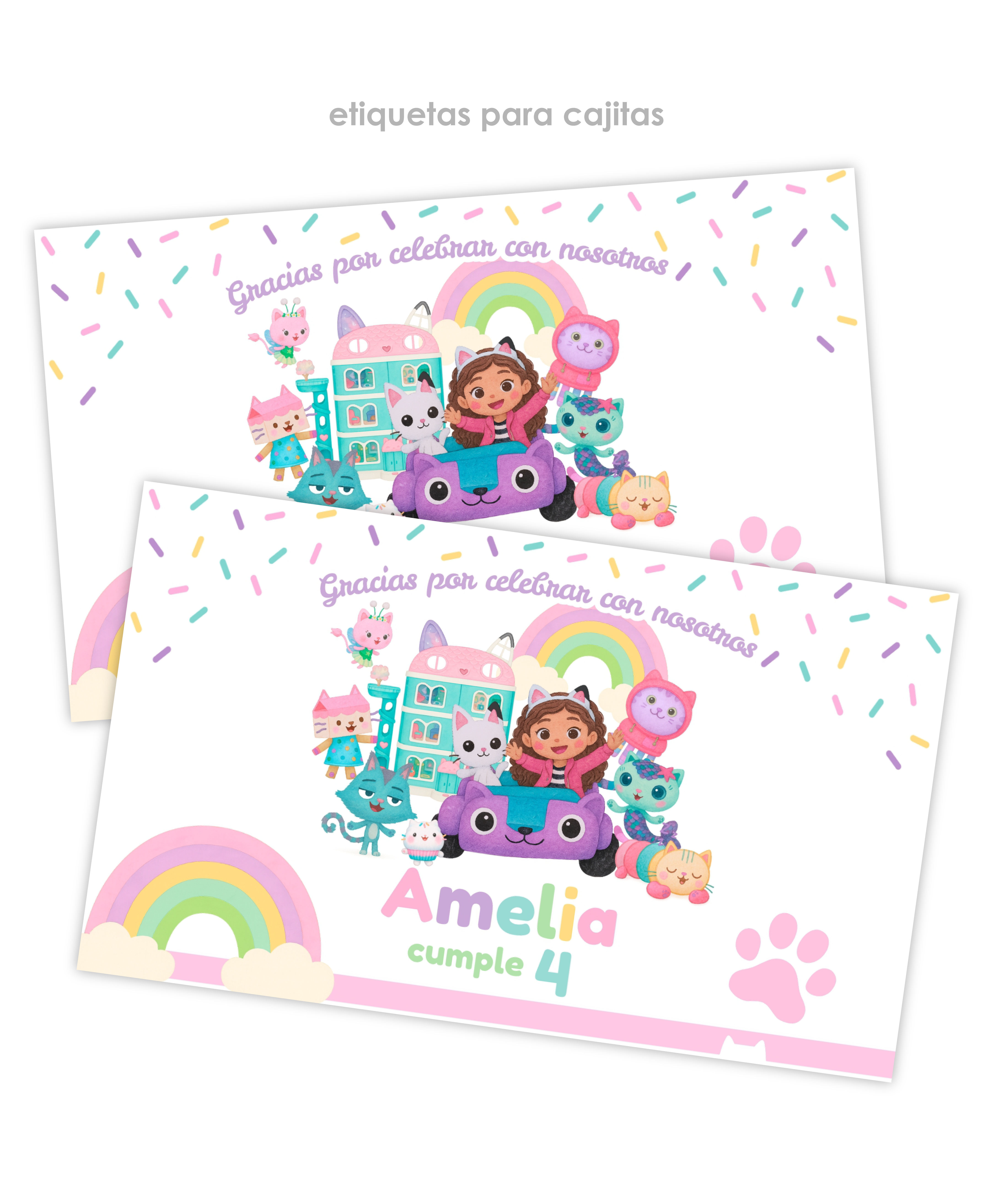 Pack imprimible de cumpleaños Gatástico – Editable y descarga instantánea