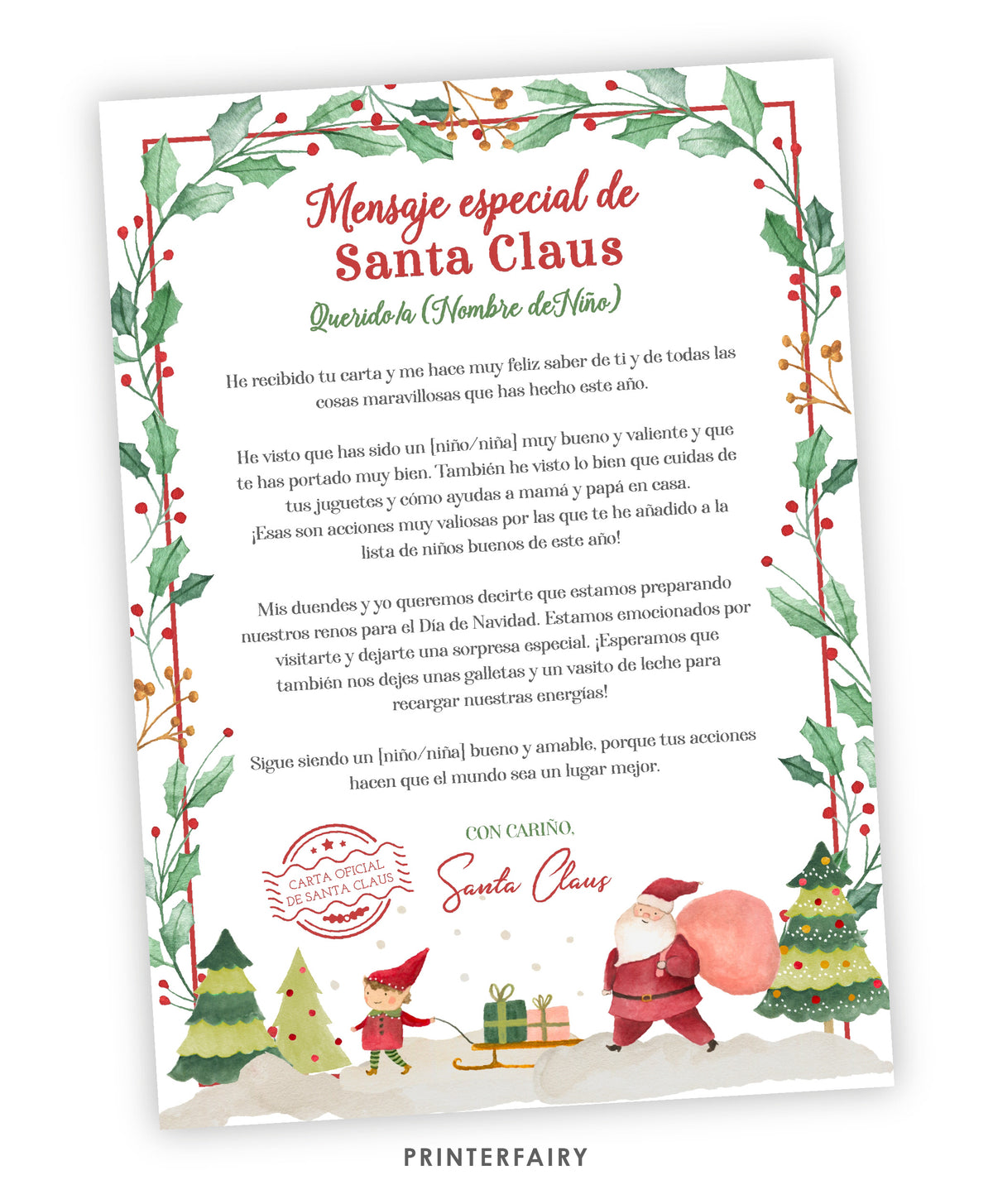 Mensaje Especial de Santa
