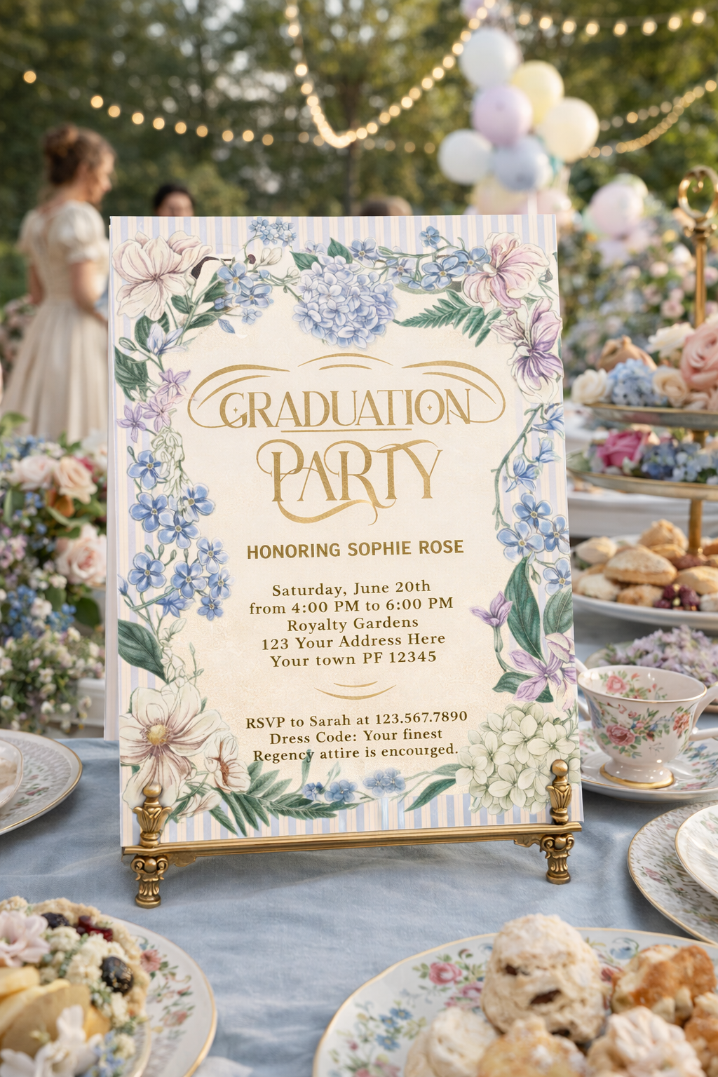 Bridgerton Graduation Invite