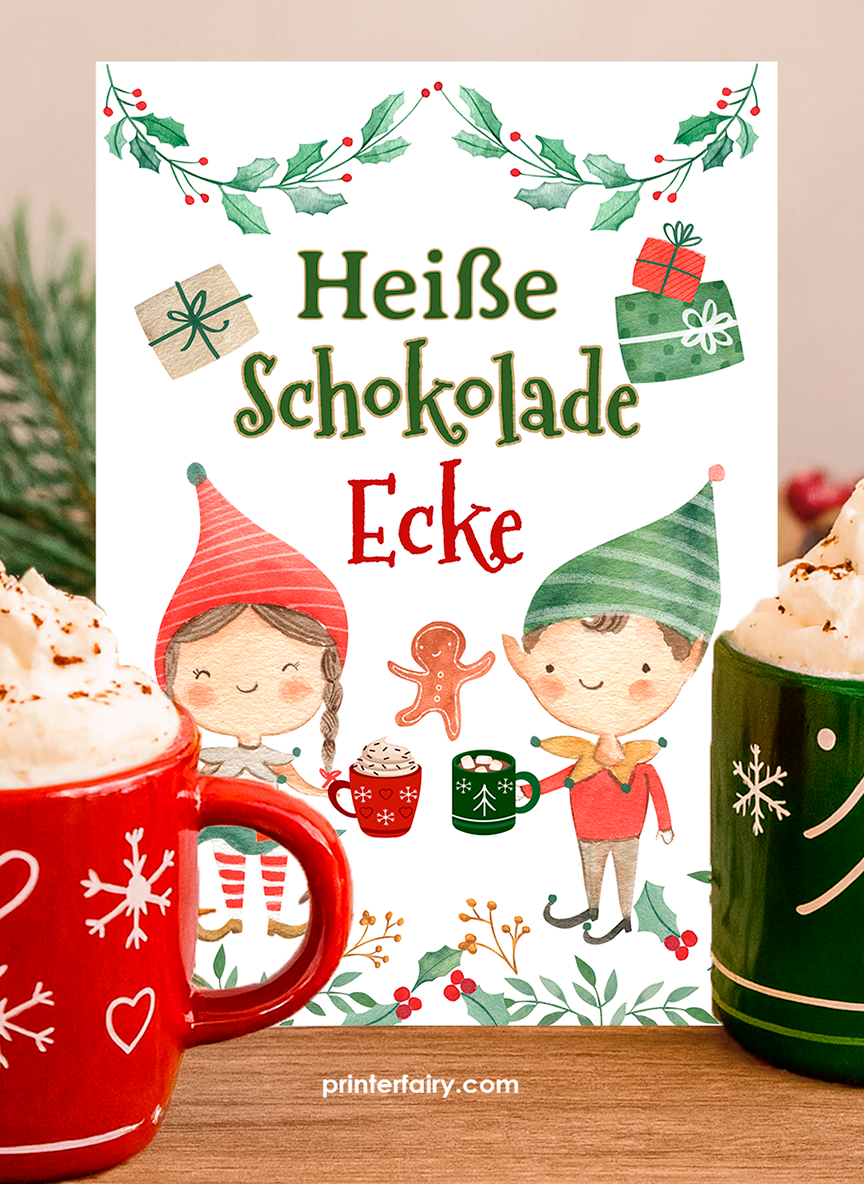 Heiße Schokolade Schild Vorlage